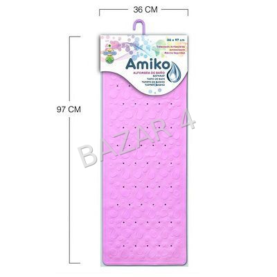 alfombra baño amiko 97x36cm rosa