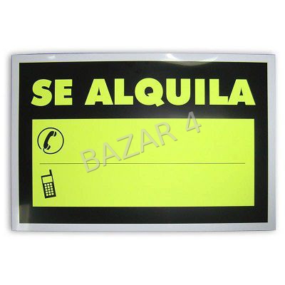 cartel 33x50cm "se alquila"-a5218