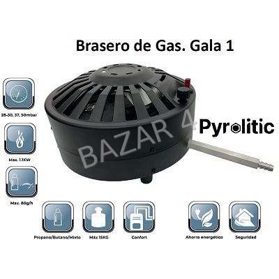 BRASERO GAS MOD.GALA-1/MARCA PYROLITIC